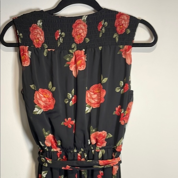 Jolie Vie Black Floral Maxi Dress V-Neck Sleeveless Medium - Picture 9 of 13